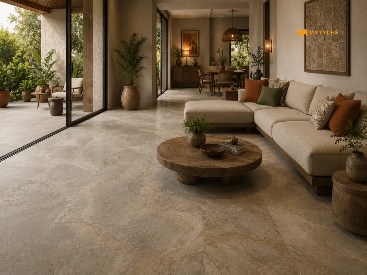 Stone-Look Vitrified Tiles for a Natural, Earthy Vibe